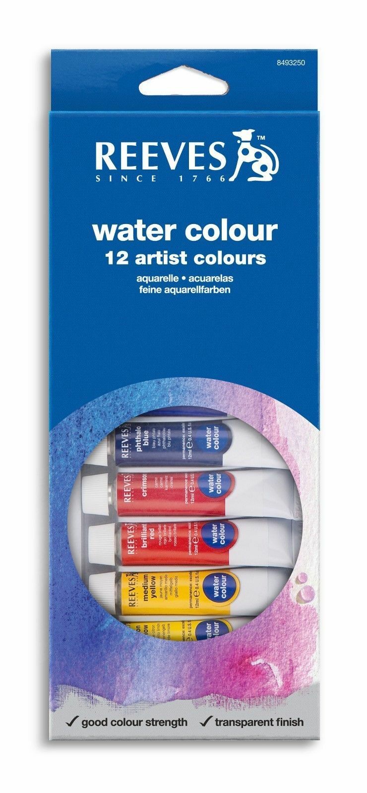 Reeves Water Colour Artists Paint Tube Sets - 12x10ml 836379