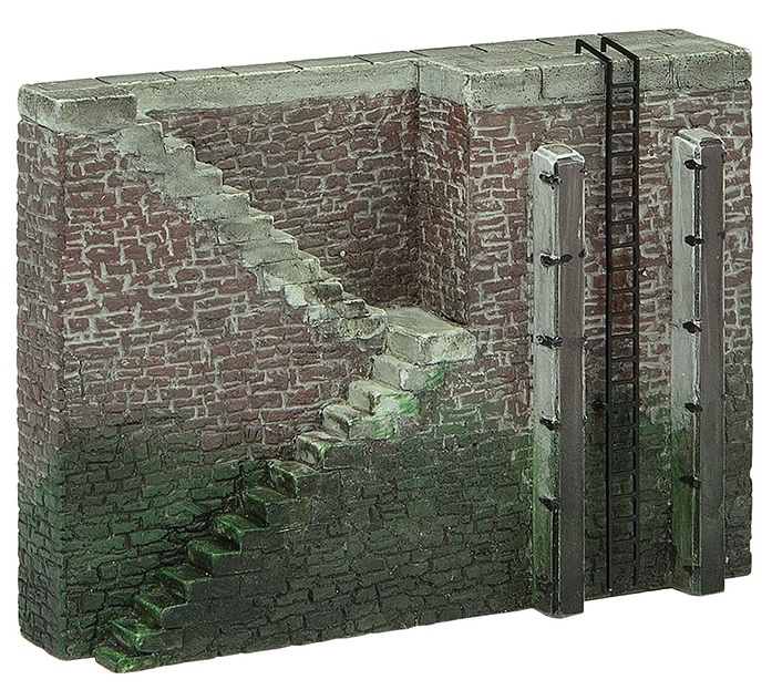 Graham Farish 42-569 Quayside Walls with Steps N Gauge Scenecraft Pre-Painted Building