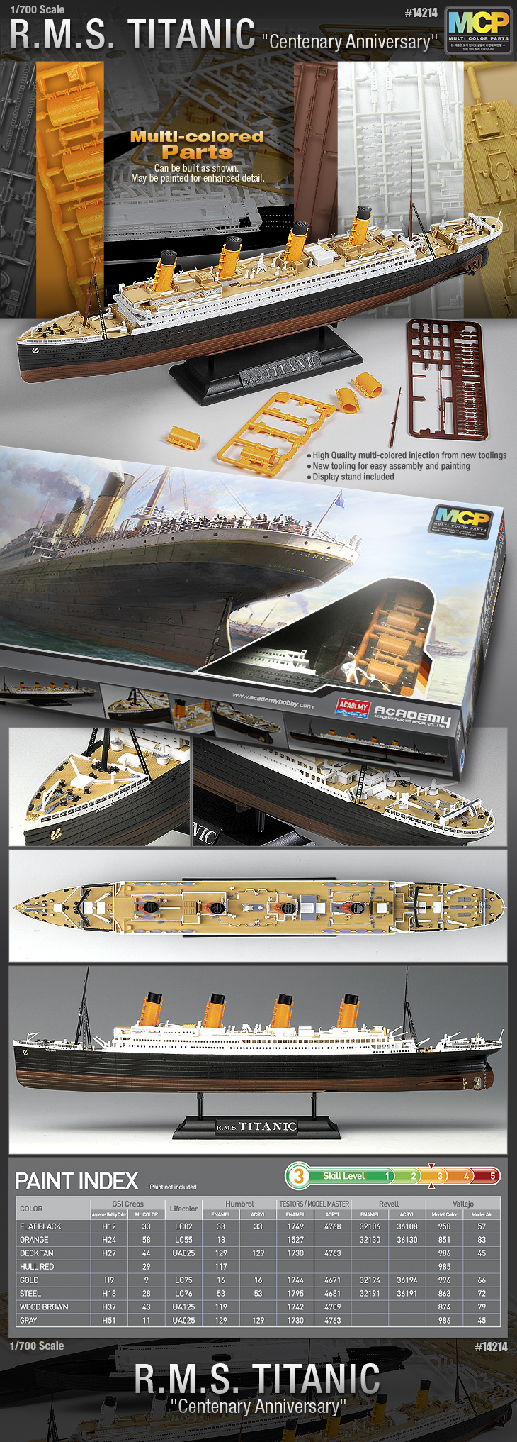 Academy 14214 RMS Titanic 1:700 High Detail Centenary Model ###