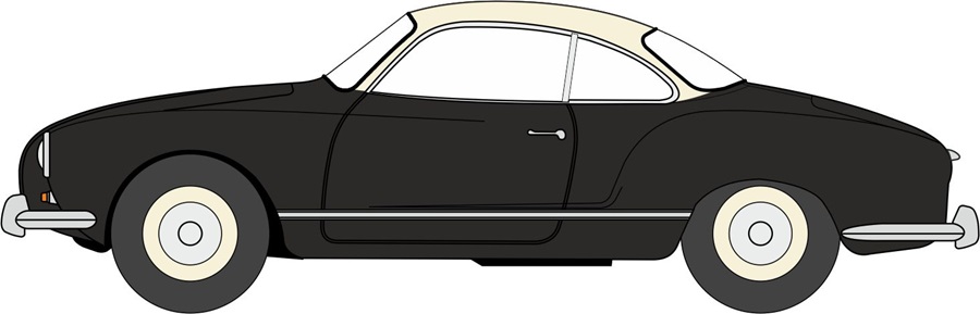Oxford 76KG002 Black/Lotus White VW Karmann Ghia 1:76