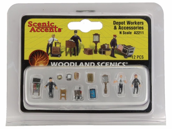 Woodland Scenics A2211 N SCALE Figures - Depot Workers (N gauge)
