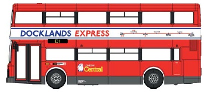 Pre-Order EFE 41002 Volvo Olympian/Palatine I - London Central, Docklands Express Rt D1 to Waterloo