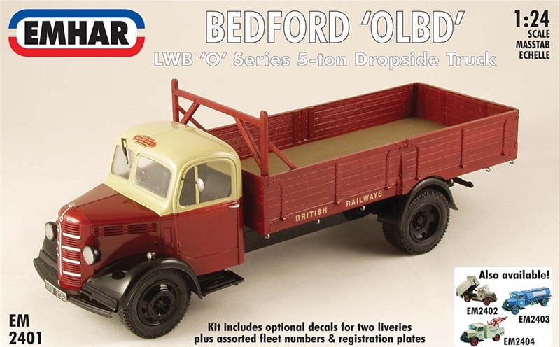 Emhar EM2401 Bedford OLBD LWB O Series 5 Ton Dropside Truck - British Railways - 1:24 Model Kit