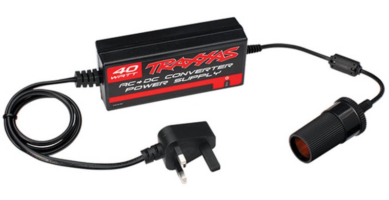 Traxxas TRX2976T Mains 40W AC To DC Power Supply UK Plug (for use with DC charger in car packs) ###