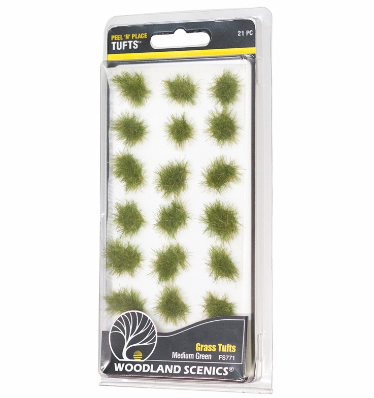 Woodland Scenics FS771 Medium Green Grass Tufts (Suits OO and N scales)
