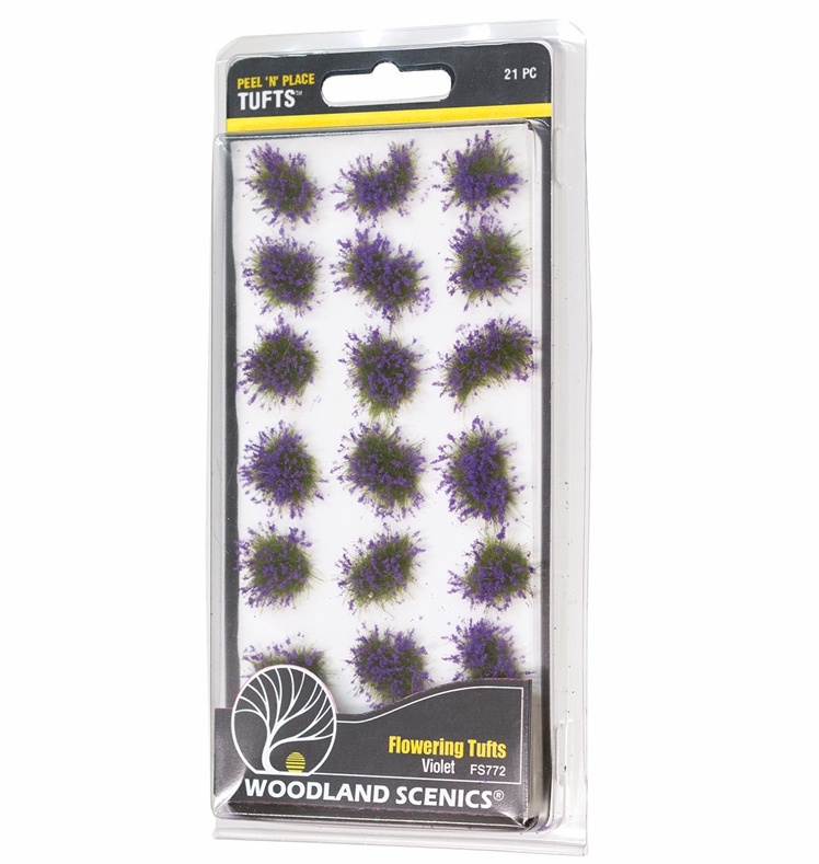 Woodland Scenics FS772 Violet Flowering Tufts (Suits OO and N scales)