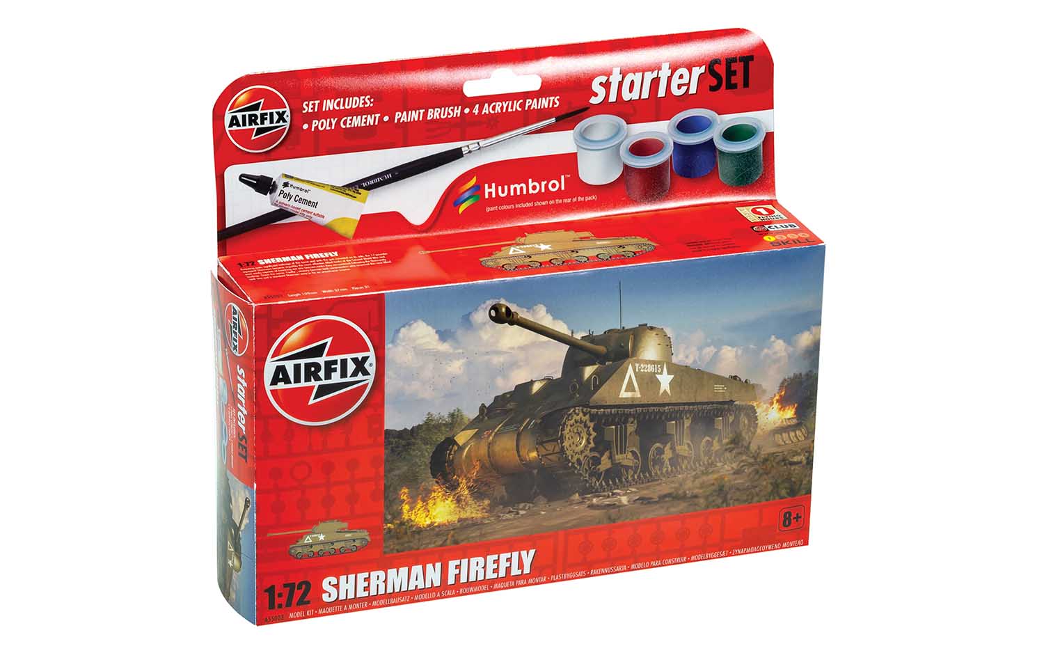 Airfix A55003 Sherman Firefly 1:72 Scale Kit Gift Set With Paint and Glue ###