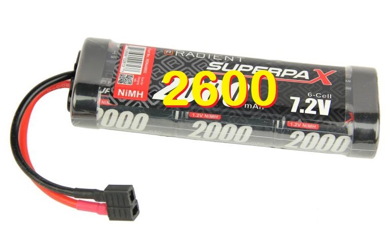 Radient RDNBN2600S6DN Superpax 7.2v 2600Mah Stick Battery with Deans Connector ###