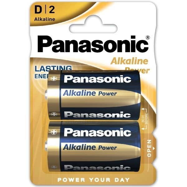 Panasonic 2 pack of D Alkaline Batteries LR20APB 2BP HP2