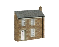 Bachmann 44-0219A Low Relief Stone Terrace Left Hand Door White 1:76 OO Scale Scenecraft Pre-Painted Resin Building