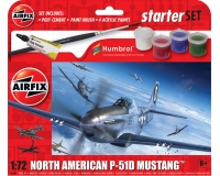 Airfix A55013 Starter Set - North American P-51D Mustang 1:72 Scale Kit With Paint and Glue Included