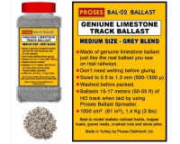 Proses BAL-N-02 Grey Blend Genuine Limestone Model Railway Ballast (Medium Size) 1.4Kg / 3Lbs