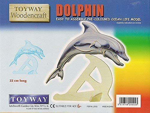 Toyway DOLPHIN Pre-Coloured 3D Push Out Woodencraft Kit  (Age 6+)