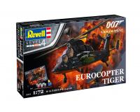 Revell 05654 Eurocopter Tiger (James Bond 007) "GoldenEye" - Model Kit Gift Set with Paint & Glue Included