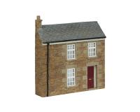 Bachmann 44-0220A Low Relief Stone Terrace Right Hand Door Red 1:76 OO Scale Scenecraft Pre-Painted Resin Building