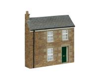 Bachmann 44-0220B Low Relief Stone Terrace Right Hand Door Green 1:76 OO Scale Scenecraft Pre-Painted Resin Building