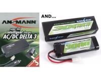 **BATTERY BUNDLE** Ansmann AC/DC Delta 3 Amp Charger and 7.2v 3000 Bundle (New Style ACX1) (Battery Deal 1)