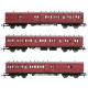 EFE E86014 LSWR Cross Country 3-Coach Pack BR Crimson 1:76/OO (Standard Couplings)
